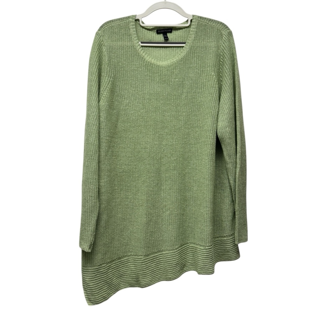 Eileen Fisher Light Green Asymmetrical Sweater